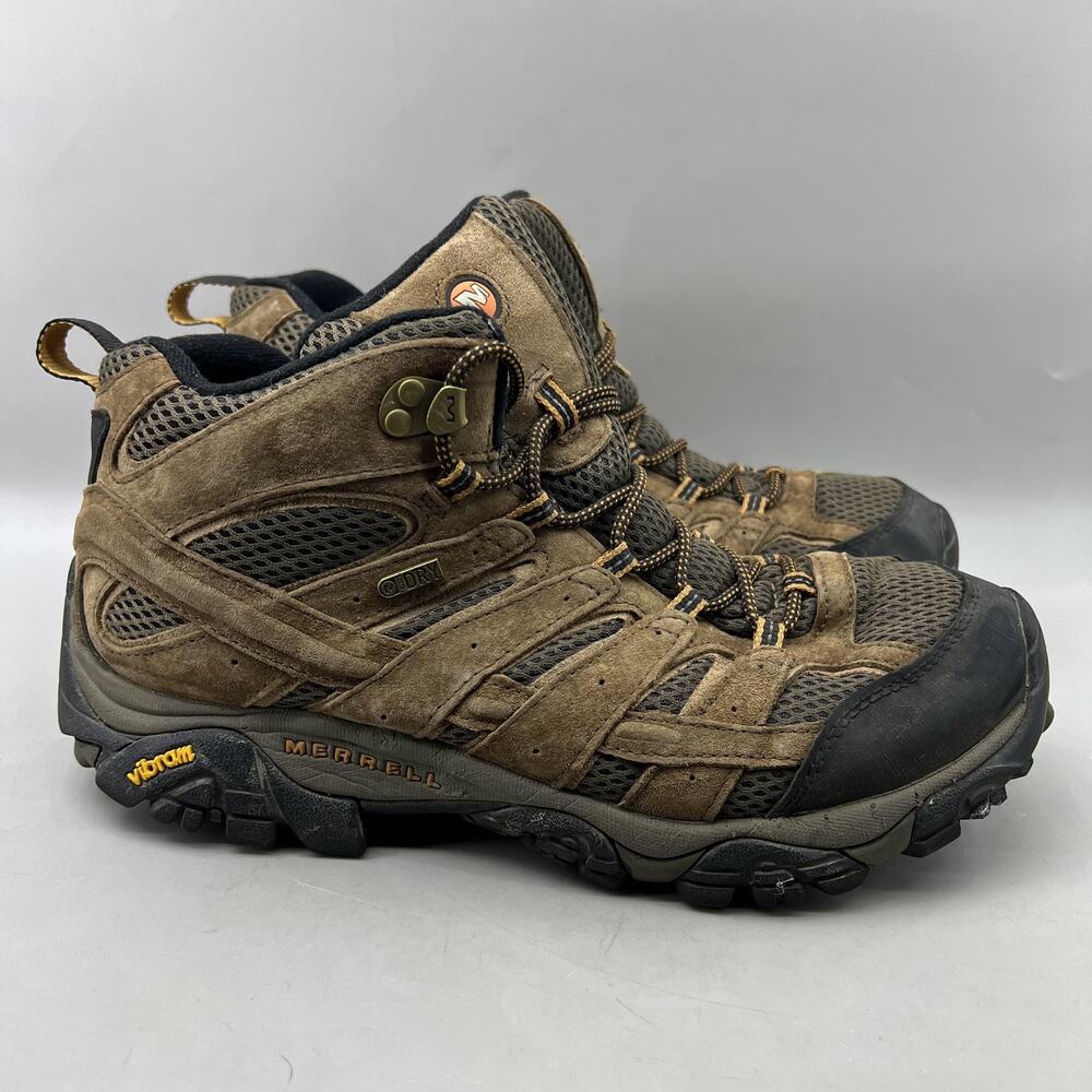 Merrell Moab 2 Mid Waterproof Hiking Boots Men Size 9 Wide Brown Vibram Shoes